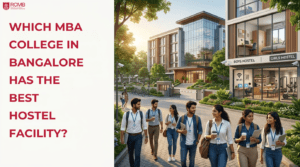 MBA students inside a modern Bangalore college hostel with premium facilities and campus environment