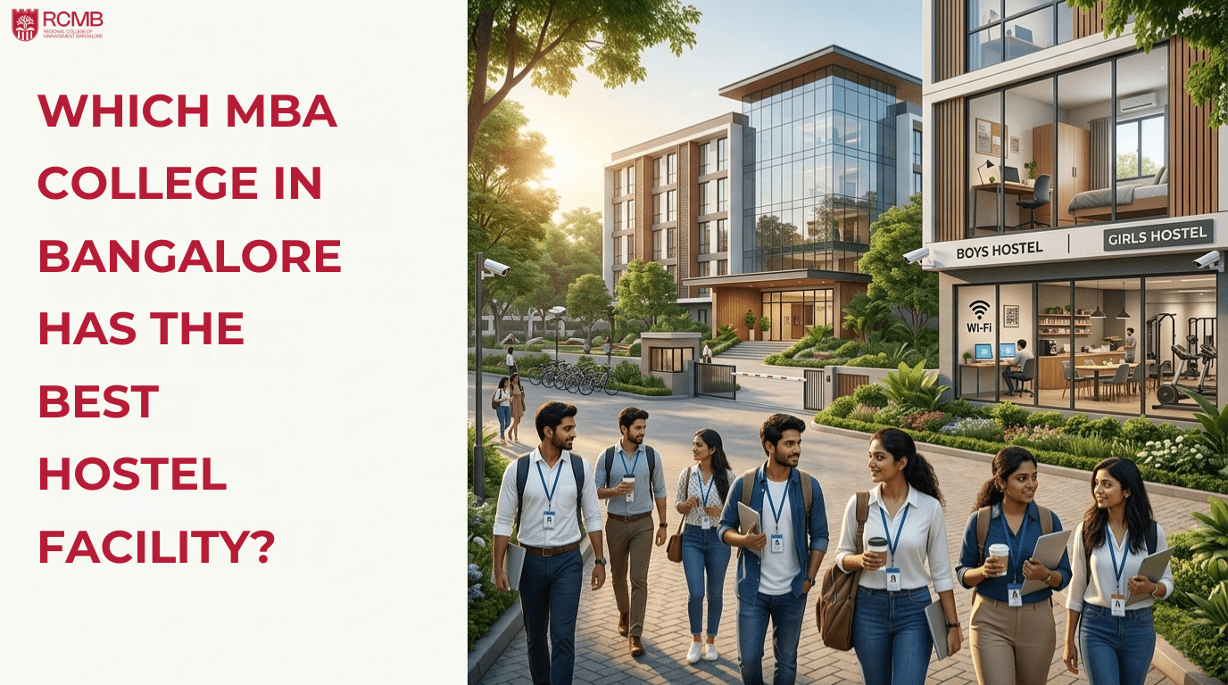 MBA students inside a modern Bangalore college hostel with premium facilities and campus environment