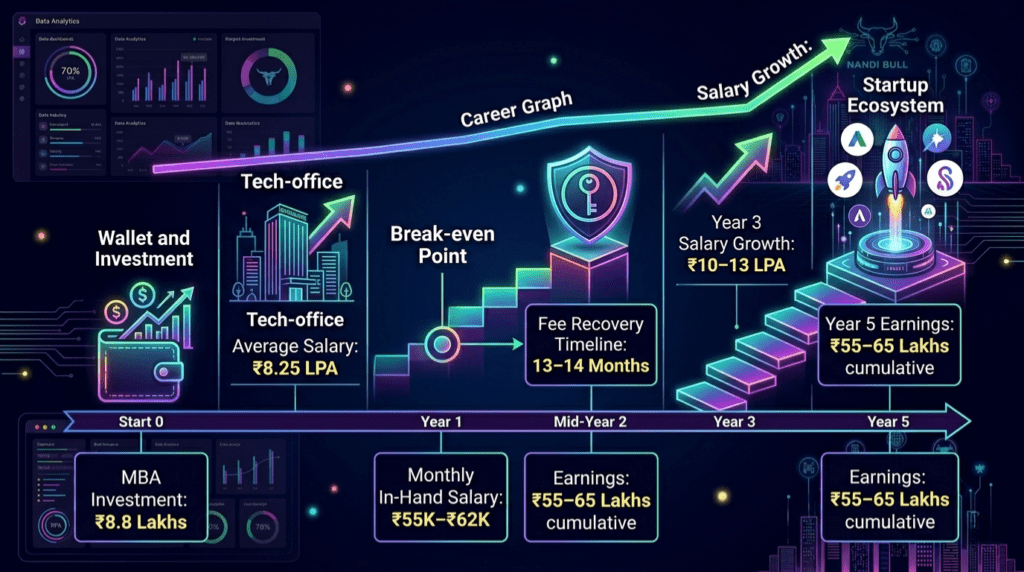 MBA ROI investment recovery timeline and salary growth after MBA in Bangalore.